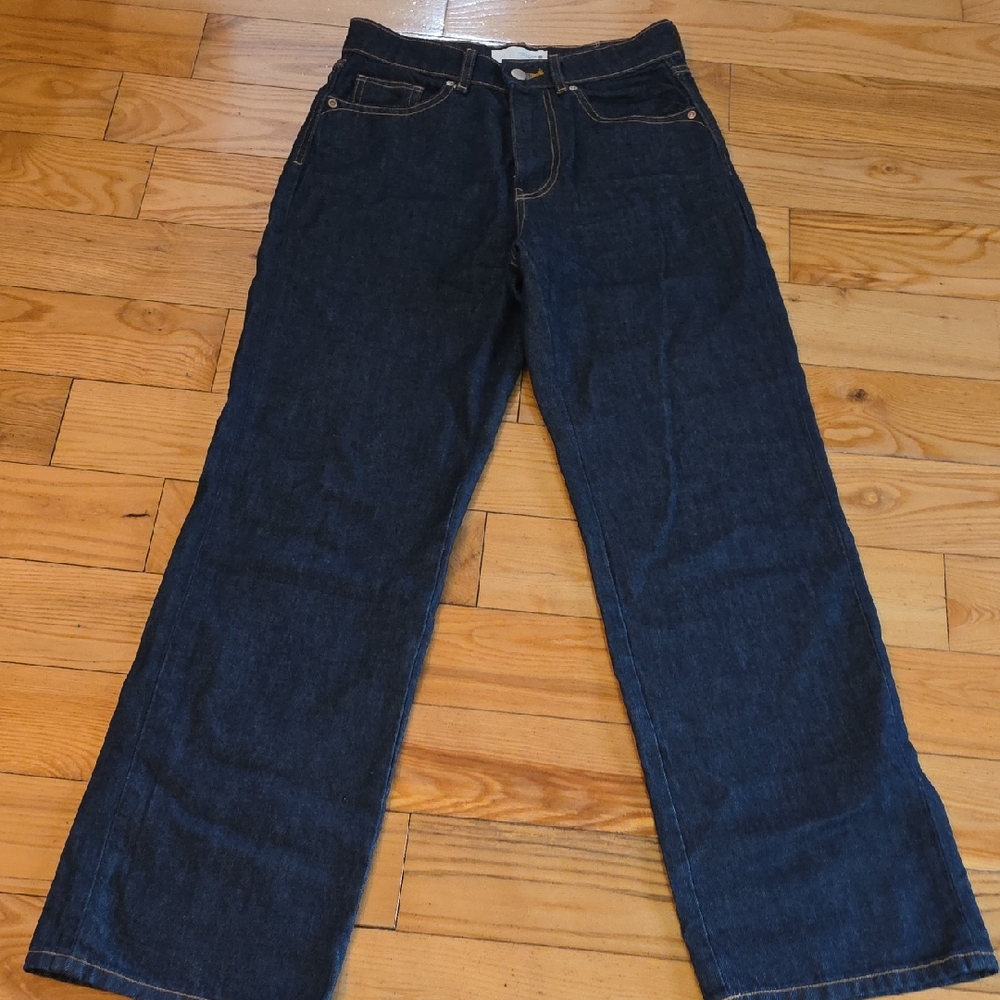 Zara Men's Dark Blue Relaxed Jeans